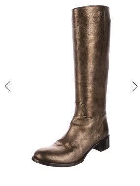 Prada metallic riding boots